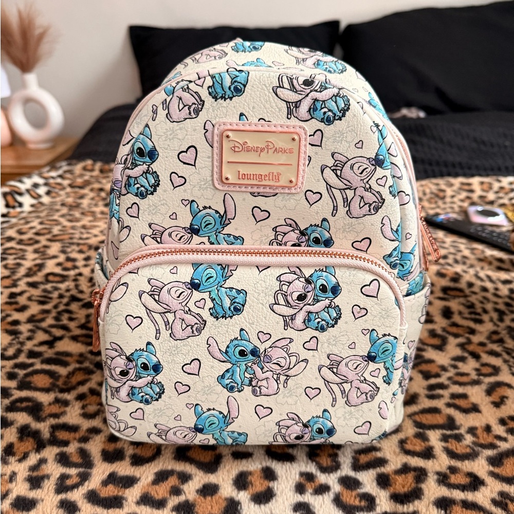 Loungefly Disney Parks Cream and Blue Kids Backpack